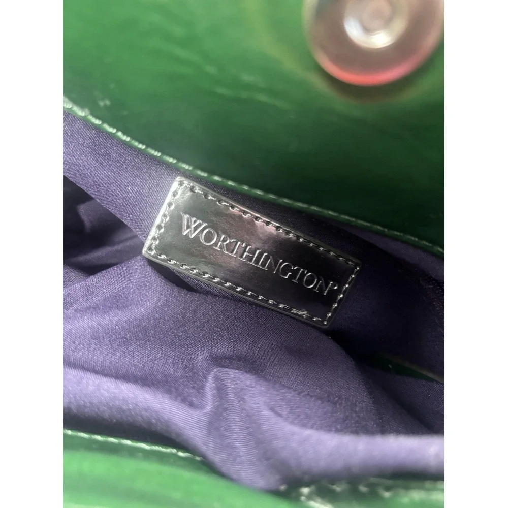 Green Slouchy Soft Patent Leather Hobo Bag Y2K Bohemian Chunky Metal